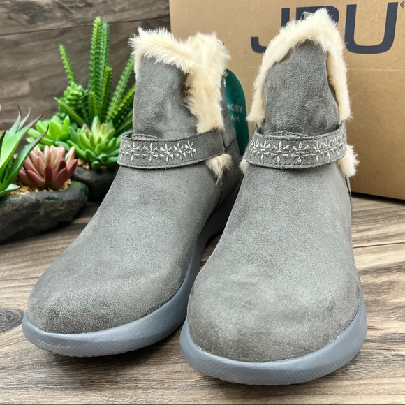 NIB JBU Jambu Nordic Faux Fur Lined Ankle Boots Bootie Grey - Picture 3 of 13